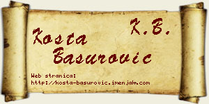 Kosta Basurović vizit kartica